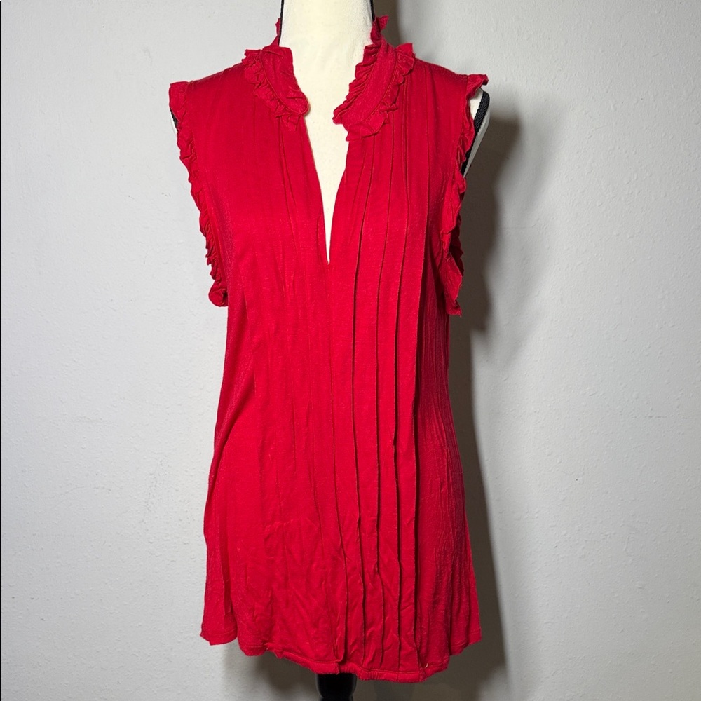 Torrid Vibrant Red Pleated Blouse